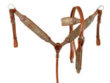 Showman ® Gator print inlay Browband headstall and breast collar set