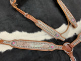 Showman ® Gator print inlay Browband headstall and breast collar set