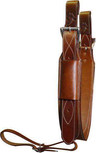 Showman ®  Premium leather heavy duty 3" wide leather back cinch
