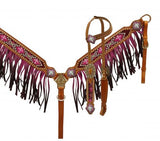 Showman ® Ombre fringe headstall and breast collar set