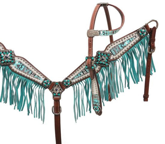 Showman ® " Arctic Aztec" Headstall and breast collar set