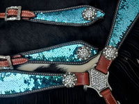 Showman ® Turquoise and Silver Sequins SH14249