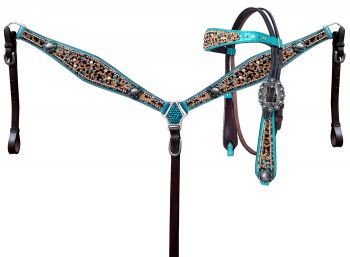 Showman ® Hair on Cheetah inlay with metallic teal accent