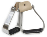 Showman ® Angled off set aluminum stirrups with removable rubber tread SH221367