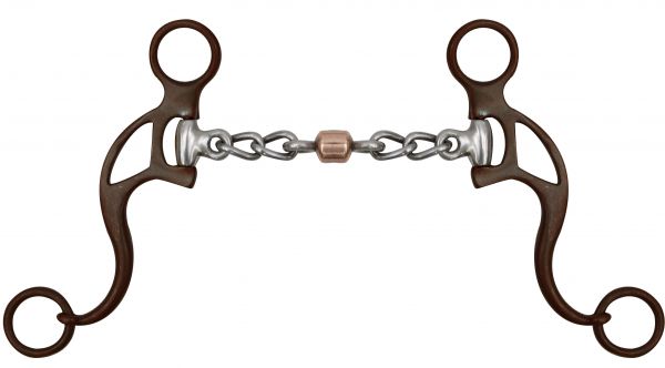 Showman ® Brown Steel Chain Mouth Bit with Copper Roller