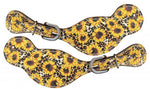 Showman ® Ladies Sunflower and Cheetah printed leather spur straps
