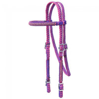 Braided Cord Browband Headstall with Crystal Accents 42-500