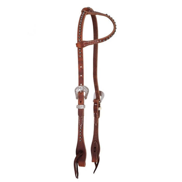7044 ROSEWOOD HARNESS SLIDE EAR HEADSTALL WITH DOTS