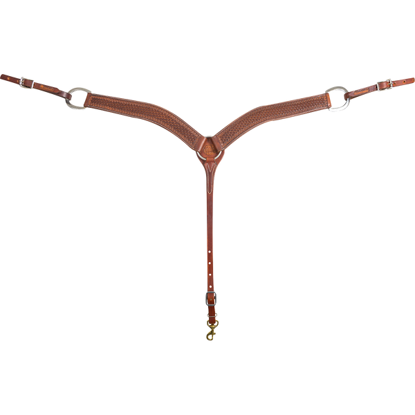 Martin Saddlery 2-inch Weathered Antique Breastcollar with Mini Basket Tooling