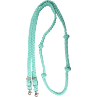 Martin Saddlery Braided Nylon Barrel Rein with Knots 1-inch Thick Buckle Snap Ends