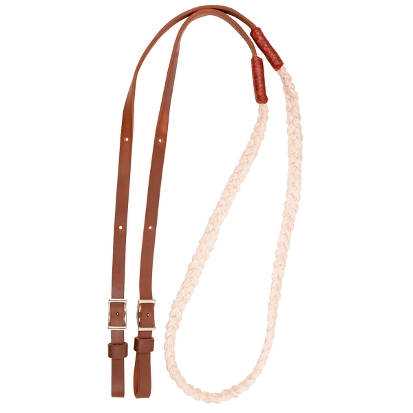 Martin Saddlery Hand Braided 3-Strand Barrel Rein Buckle Ends