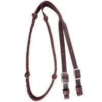 Martin Saddlery Braided 5-Strand Barrel Rein with Knots 7/8-inch Thick Buckle Ends