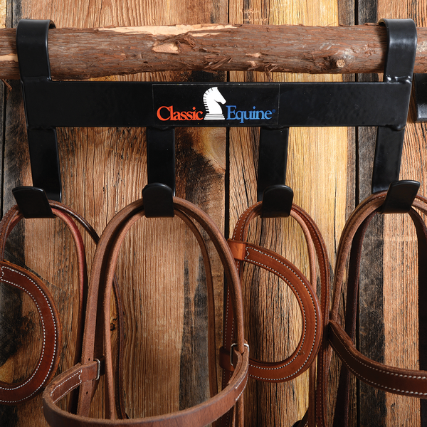 Classic Equine Bridle Hanger (4-hook), Black