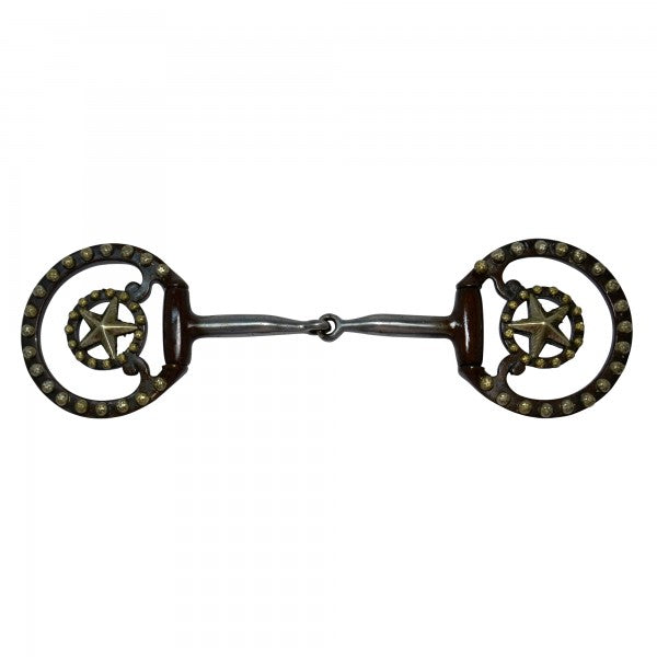 BROWN IRON FIXED DEE SNAFFLE BIT #DR036