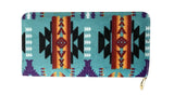 Aztec print zippered wallet with wristlet strap
