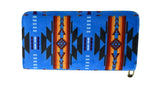 Aztec print zippered wallet with wristlet strap