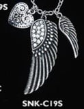 Feather with Heart Necklace SNK-C19