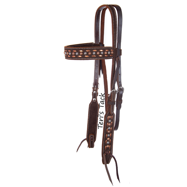 CHOCOLATE ROUGHOUT BROWBAND HEADSTALL X0118-210C