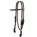 7131C BROWBAND HEADSTALL – CHOCOLATE BRIDLE LEATHER WITH ANTIQUE SPOTS